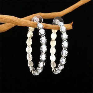 Big Hoops howlite earrings